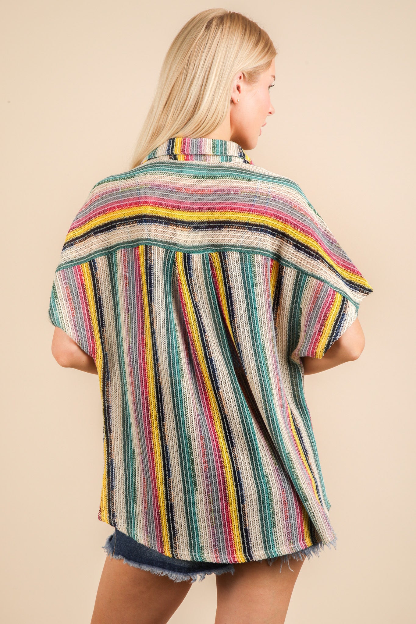 OnPoint Oversized Crochet Button Down Top