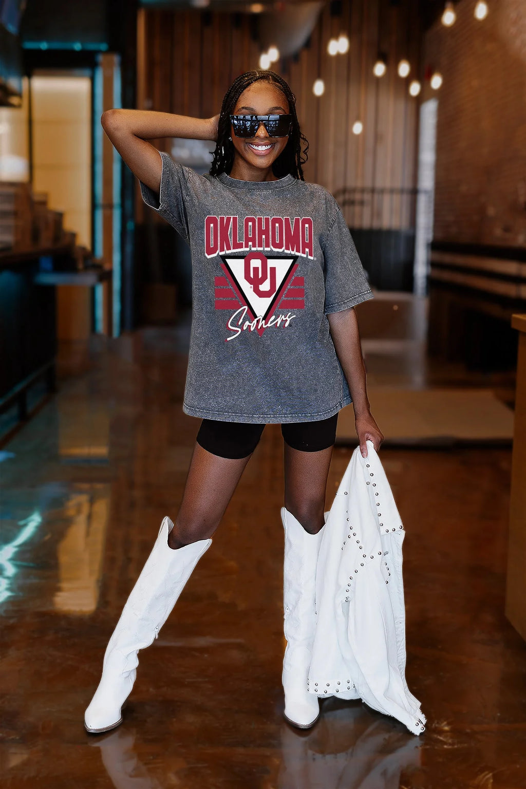Oklahoma Sooners Play It Forward Oversized Graphic Tee