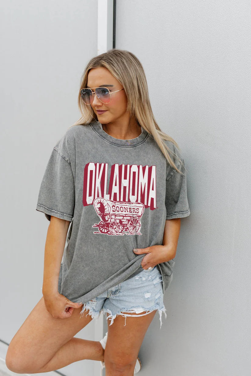 Gameday Couture OKLAHOMA SOONERS SOLID DEFENSE OVERSIZED CREWNECK TEE