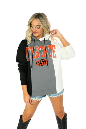 OKLAHOMA STATE COWBOYS VICTORY GRIND ADULT COLORBLOCK TRIO HOODED PULLOVER