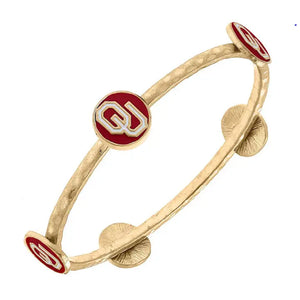 Oklahoma Sooners Enamel Claudia Bangle in Crimson