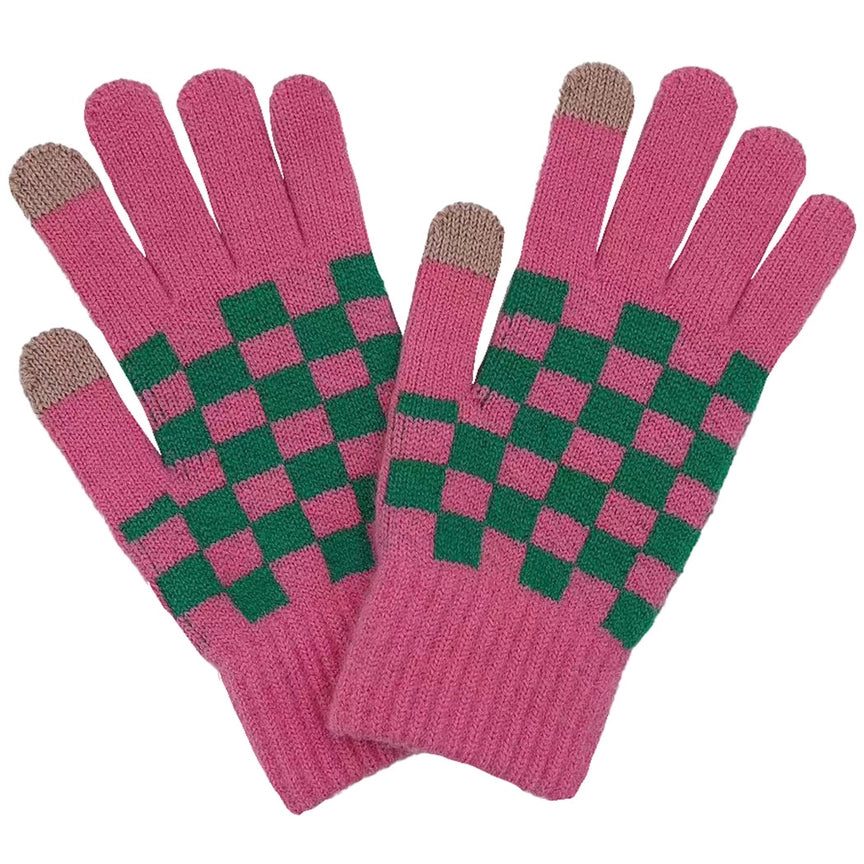 Checkerboard Pattern Gloves