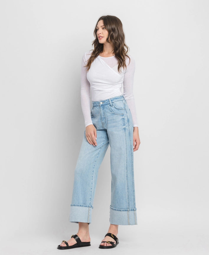 Super High Rise Cuffed Wide Denim by Vervet/Flying Monkey