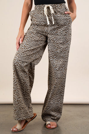 Animal Print Wide Leg Pants