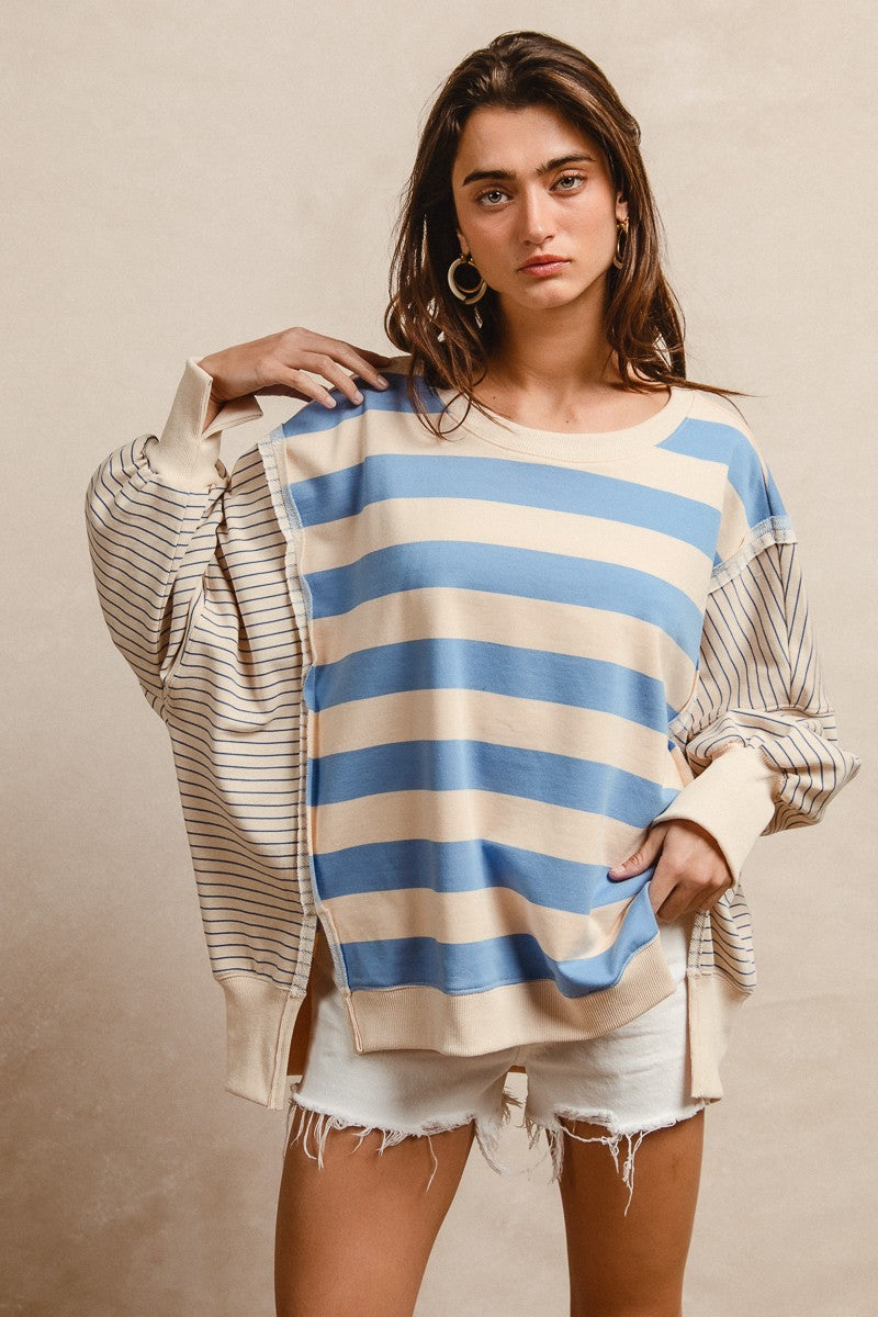 Nova Stripe Mixed Loose Fit Top