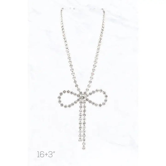 Crystal Bow Statement Necklace