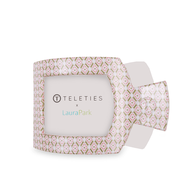 TELETIES Pine & Pearl Square Flat Hair Clip-Large