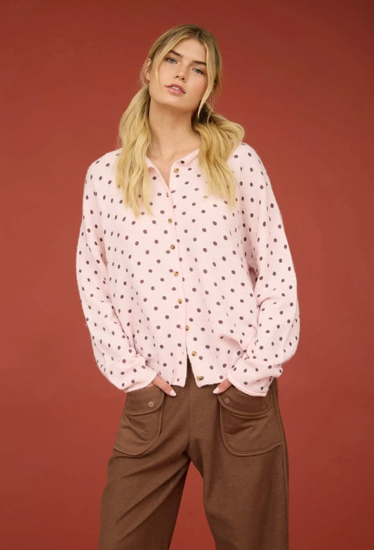 Polka Dot Button Up Cardigan