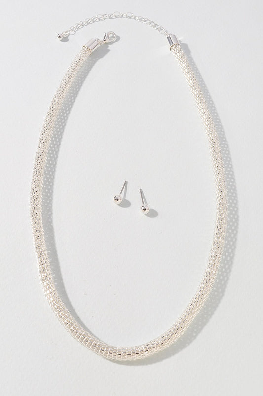 Textured Round Necklace Set