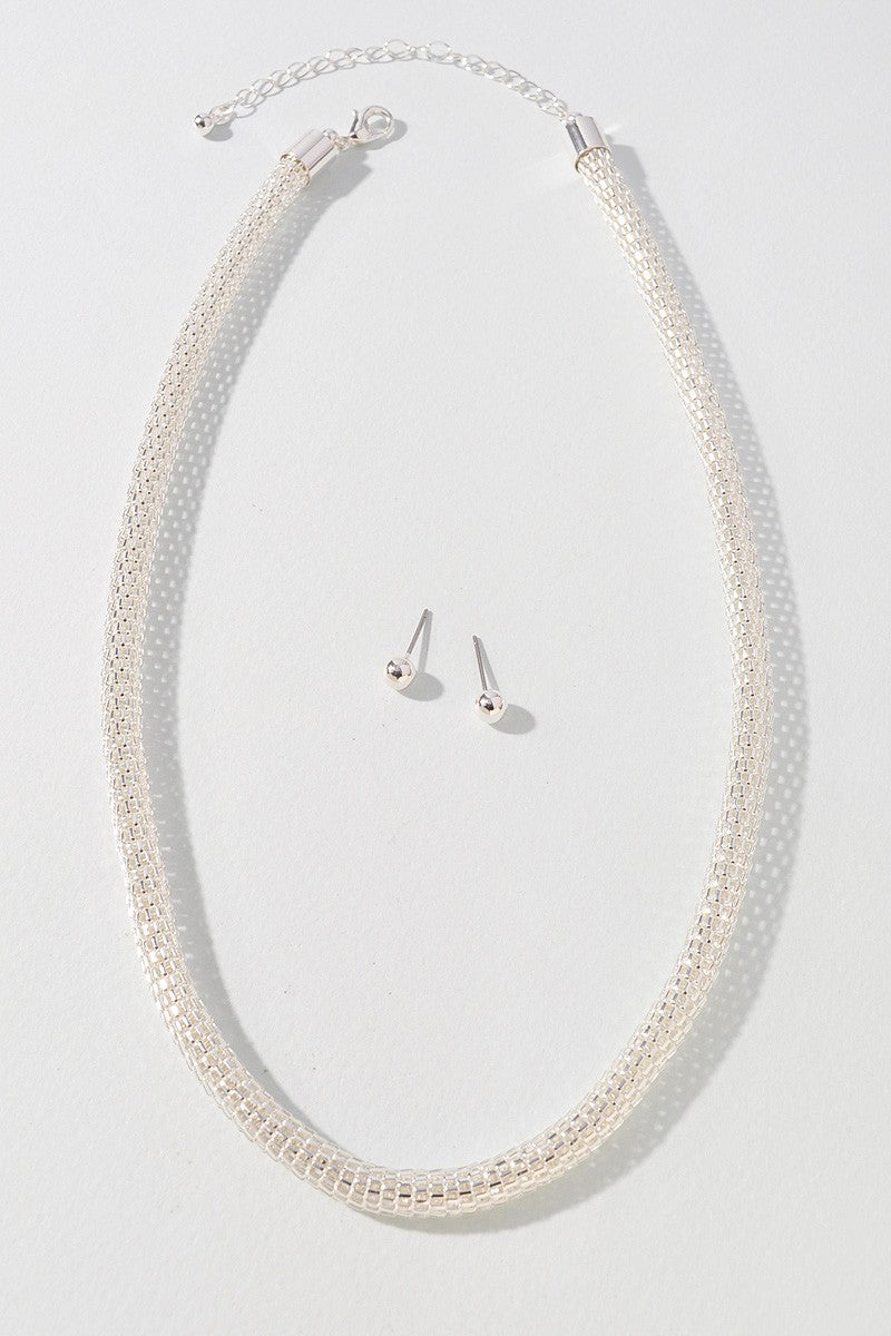 Textured Round Necklace Set