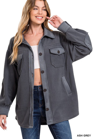 Zenana Basic Oversized Fleece Jacket