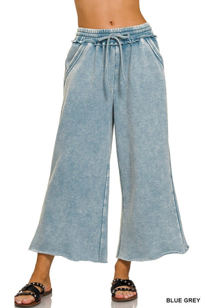 Acid Wash Palazzo Pants