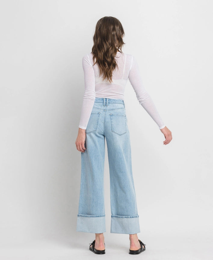 Super High Rise Cuffed Wide Denim by Vervet/Flying Monkey