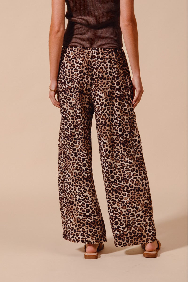 **Coming Soon**Leopard Wide Leg Big Patch Pocket Pants