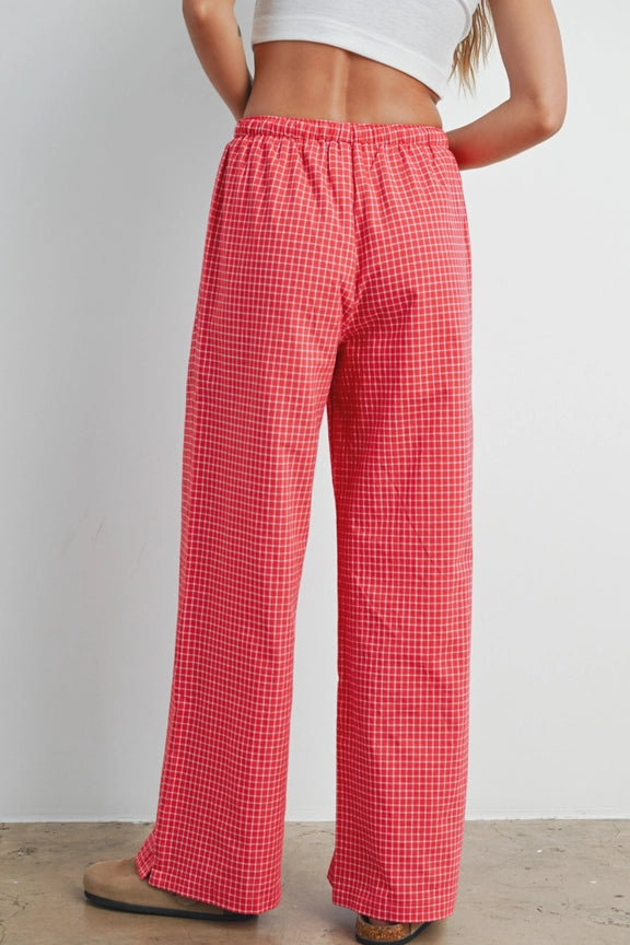 Drawstring Checked Pants