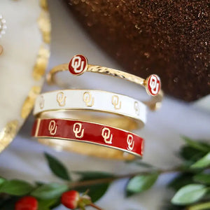 Oklahoma Sooners Enamel Claudia Bangle in Crimson