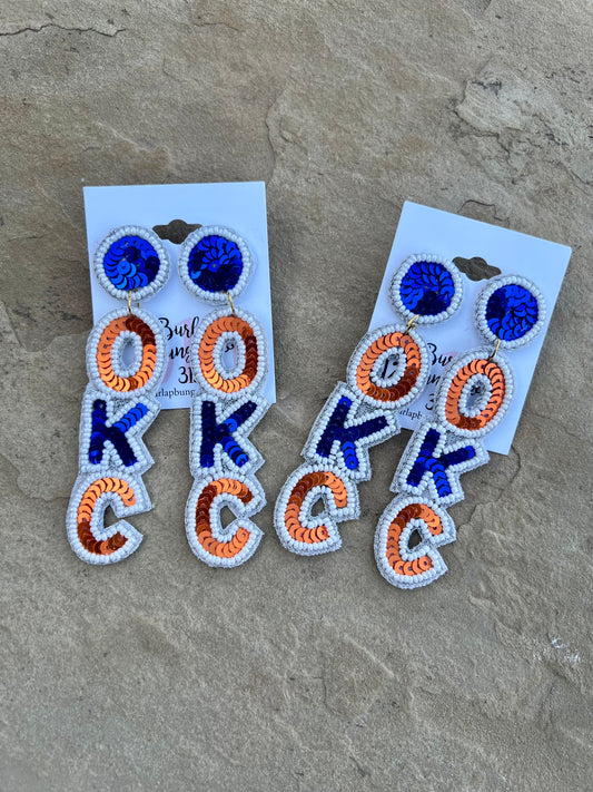 T OKC Sequin Dangle Earrings