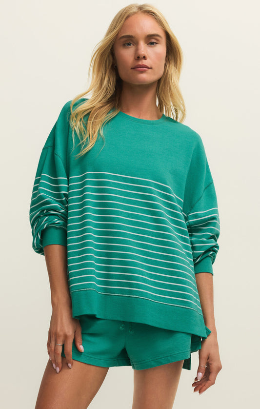 Modern Weekender Stripe Sweatshirt Top