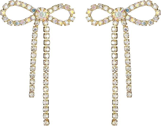 Rhinestone Bow Earrings