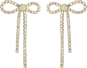 Rhinestone Bow Earrings