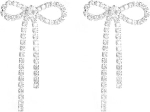 Rhinestone Bow Earrings