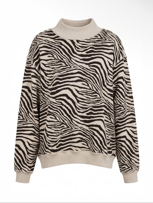 Bucketlist Zebra Mockneck Sweatshirt