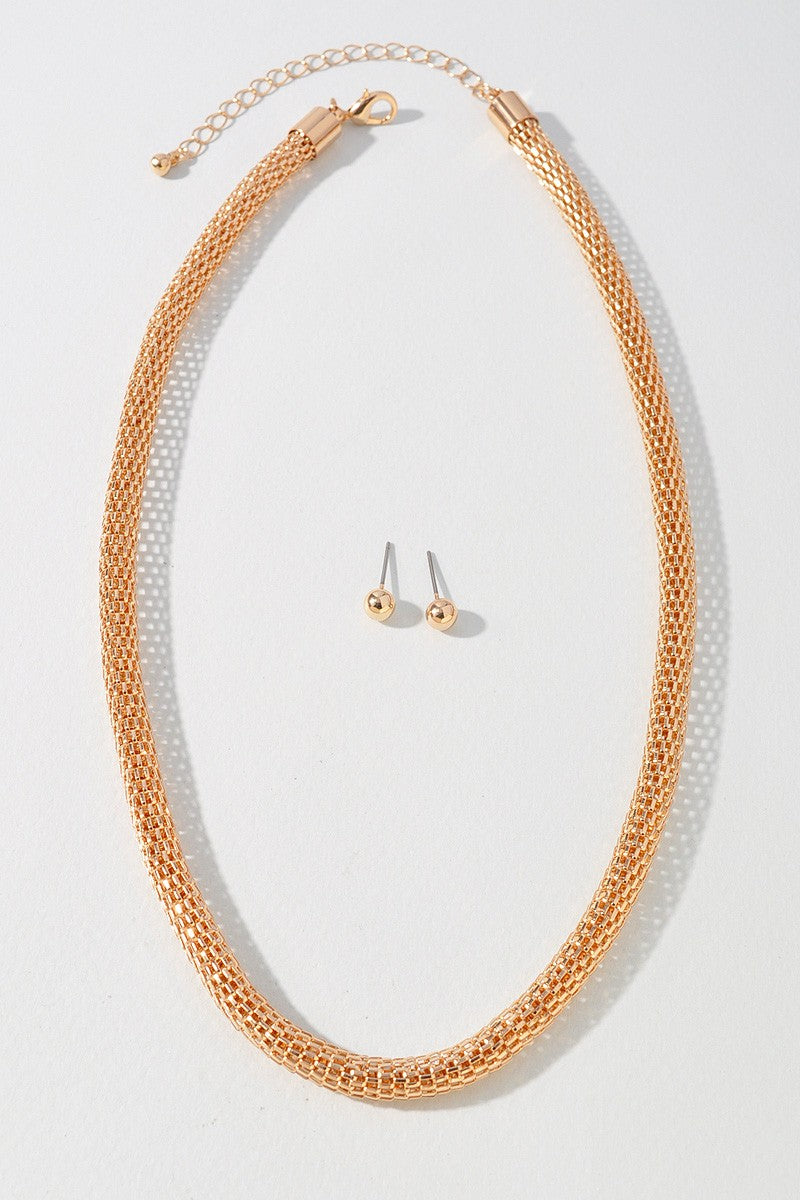 Textured Round Necklace Set