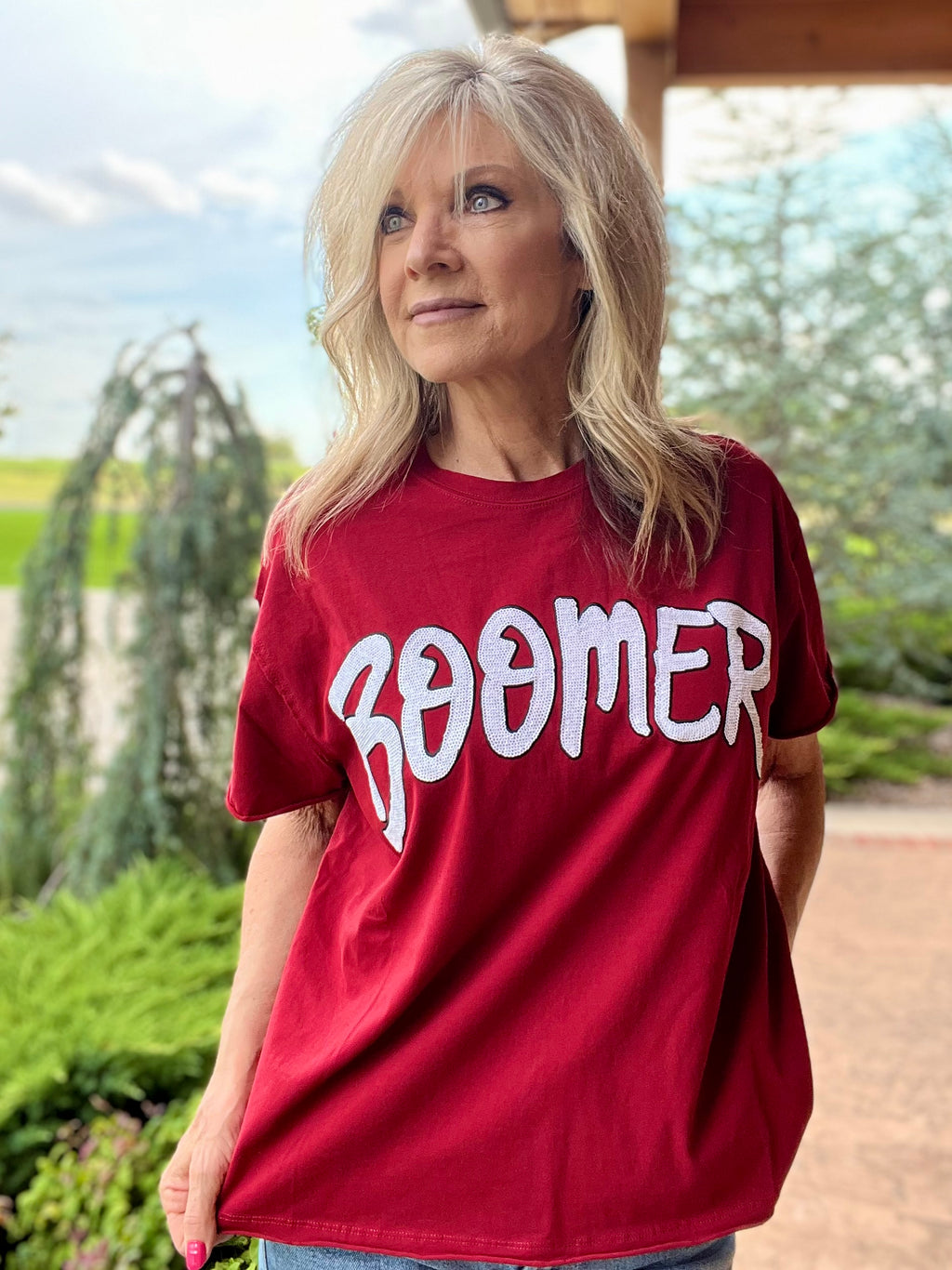 BB Boomer Sequin Graphic Top
