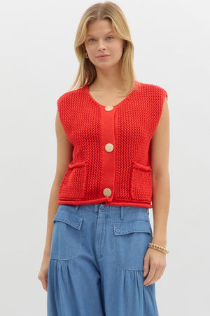 Goldie Button Sweater Vest