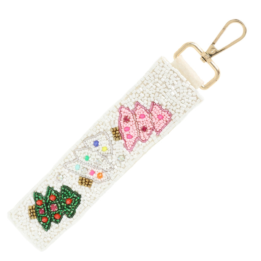 Christmas Jeweled Keychain Strap