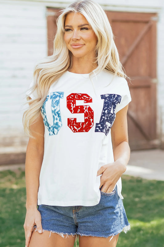 White USA Dolman Top