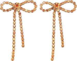 Rhinestone Bow Earrings