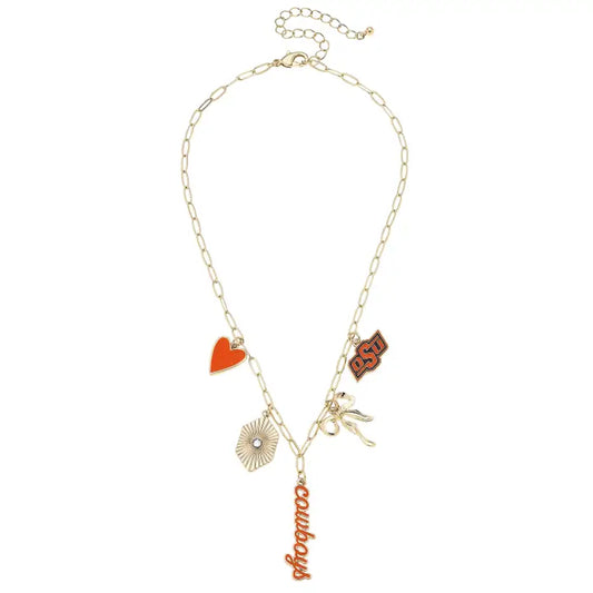 Oklahoma State Cowboys Paper Clip Charm Collector Necklace