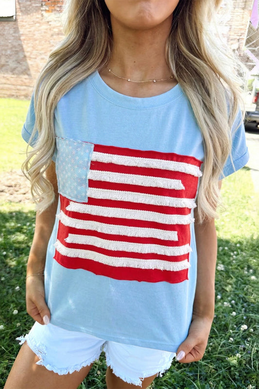 USA Textured Patch Flag Top