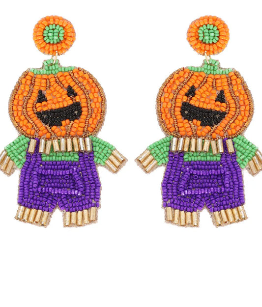 Jack-O-Lantern Scarecrow Earrings
