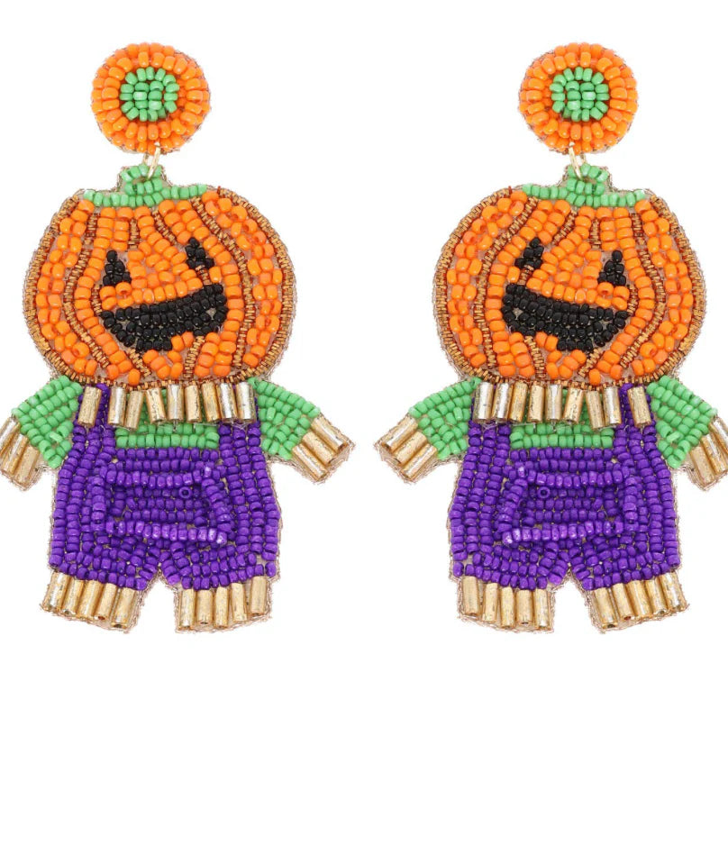 Jack-O-Lantern Scarecrow Earrings