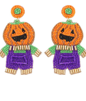 Jack-O-Lantern Scarecrow Earrings