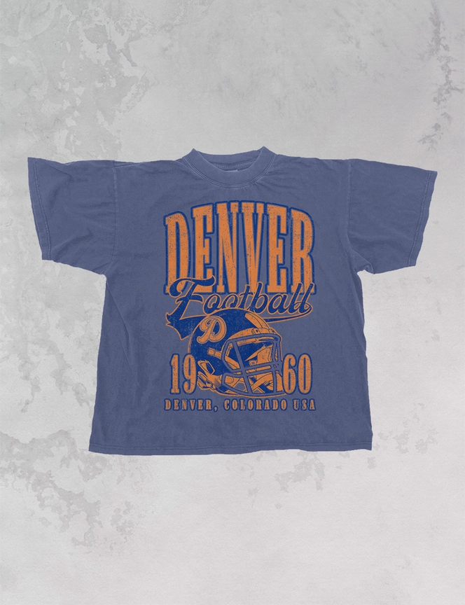 90's  Denver Vintage Football Oversized Graphic Tee