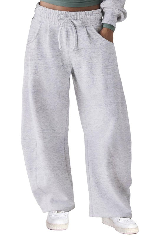 Fleece Baggy Barrel Leg Sweatpants