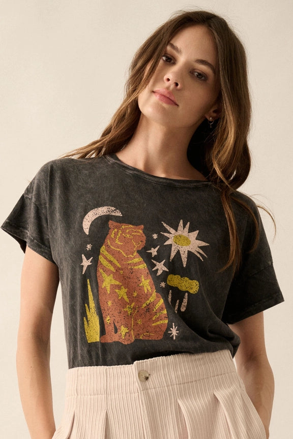 Starry Tiger Vintage Washed Graphic Tee