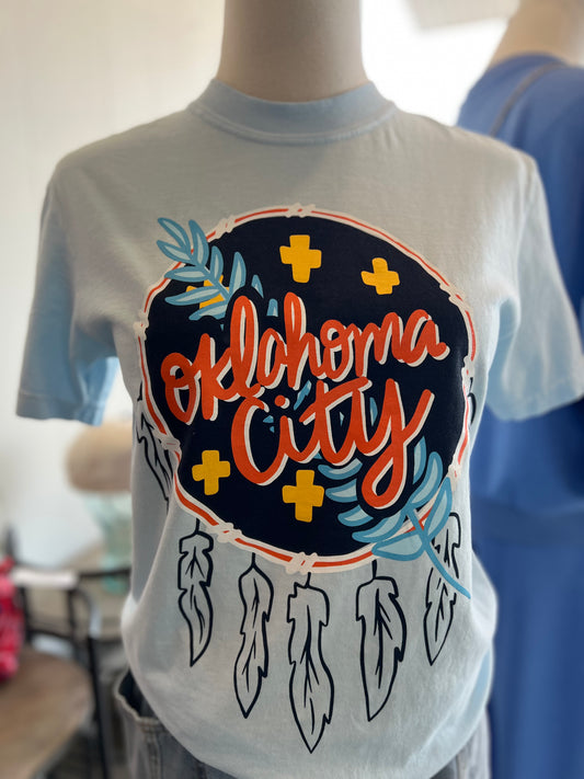 CJ OKC Chambray Thunder Dreamcatcher Graphic Tee