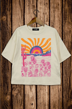 Sunset Sunrise Crop Graphic Tee