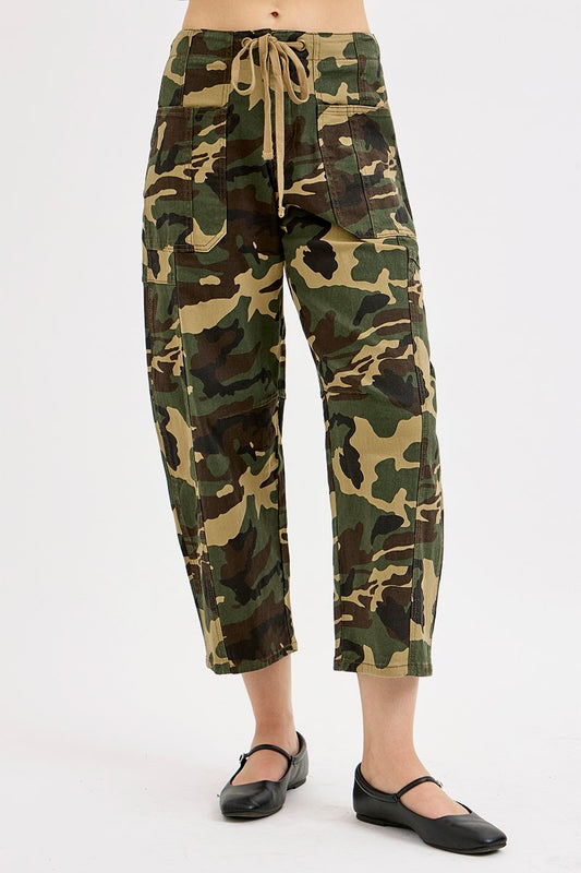 Risen Camo Mid Rise Barrel Slug Pants