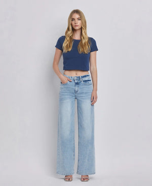 High Rise Super Wide Leg Denim