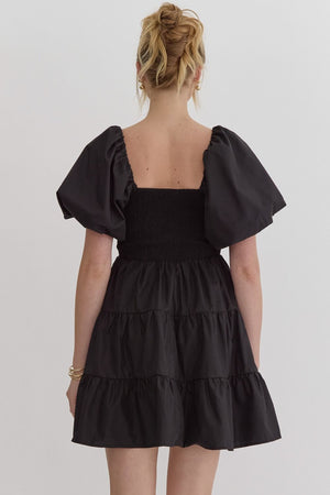 Entro Puff Sleeve Tiered Dress