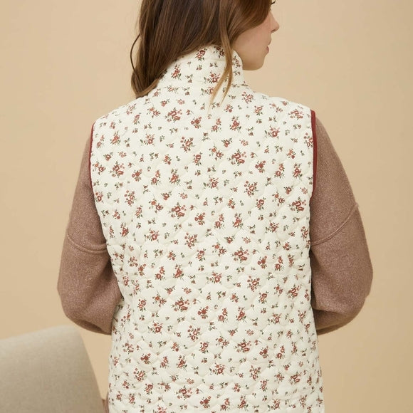 Floral Quilted Vest