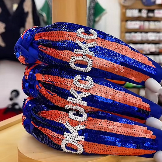 T OKC Stripe Sequin Headband