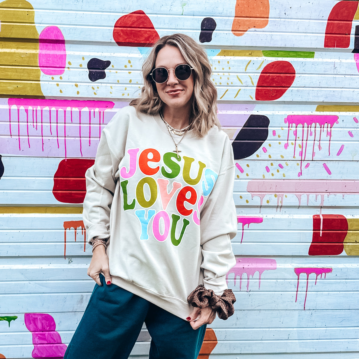 Jesus Loves You Graphic Sweatshirt