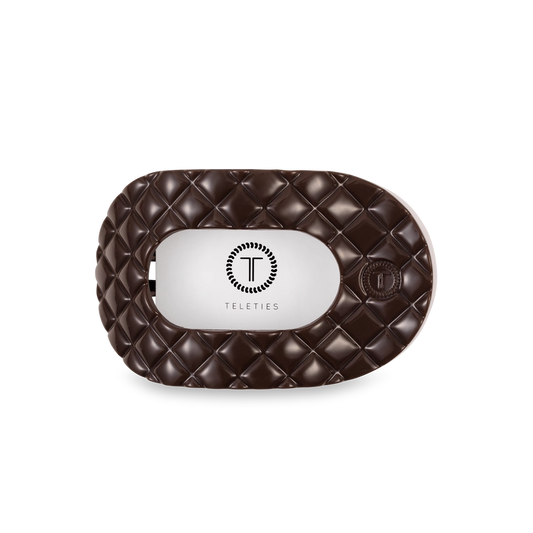 TELETIES Round Flat Quilted Hair Clip-Medium
