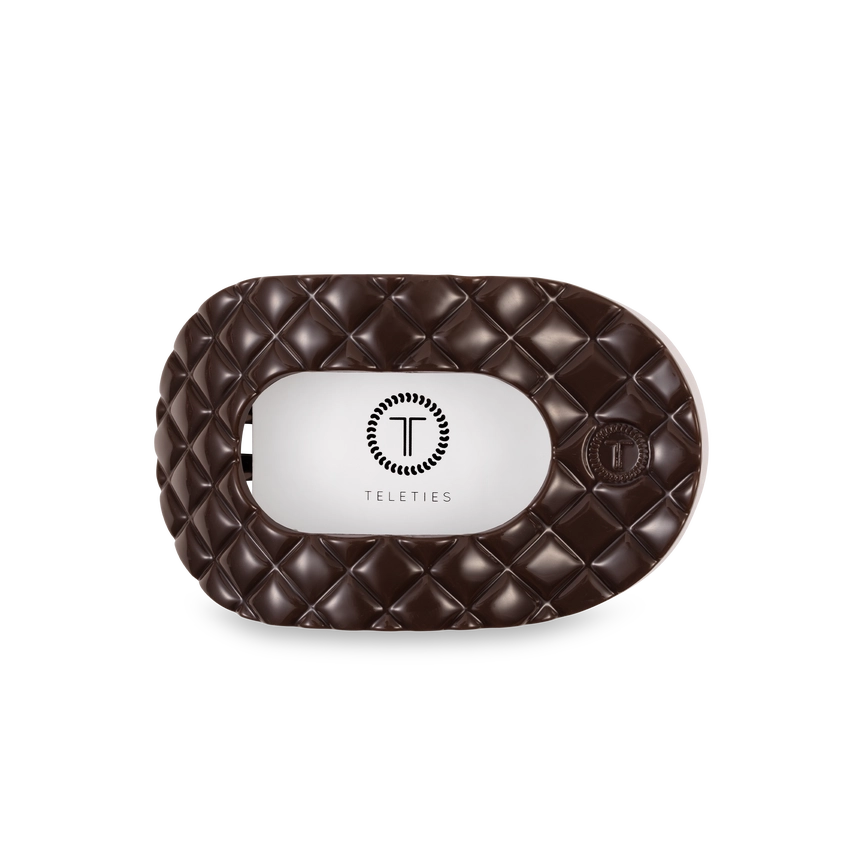 TELETIES Round Flat Quilted Hair Clip-Medium